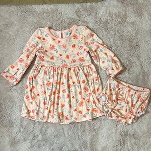 EEUC Nannette pink Floral Baby Dress and Bloomers Set Nanette 12 mo